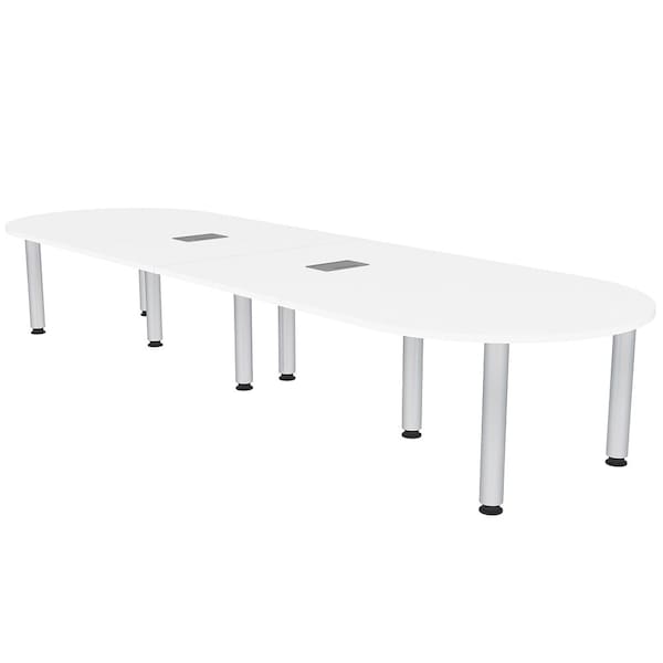 45 in W, 120 in L, 29 in H, Engineered Wood Top, White